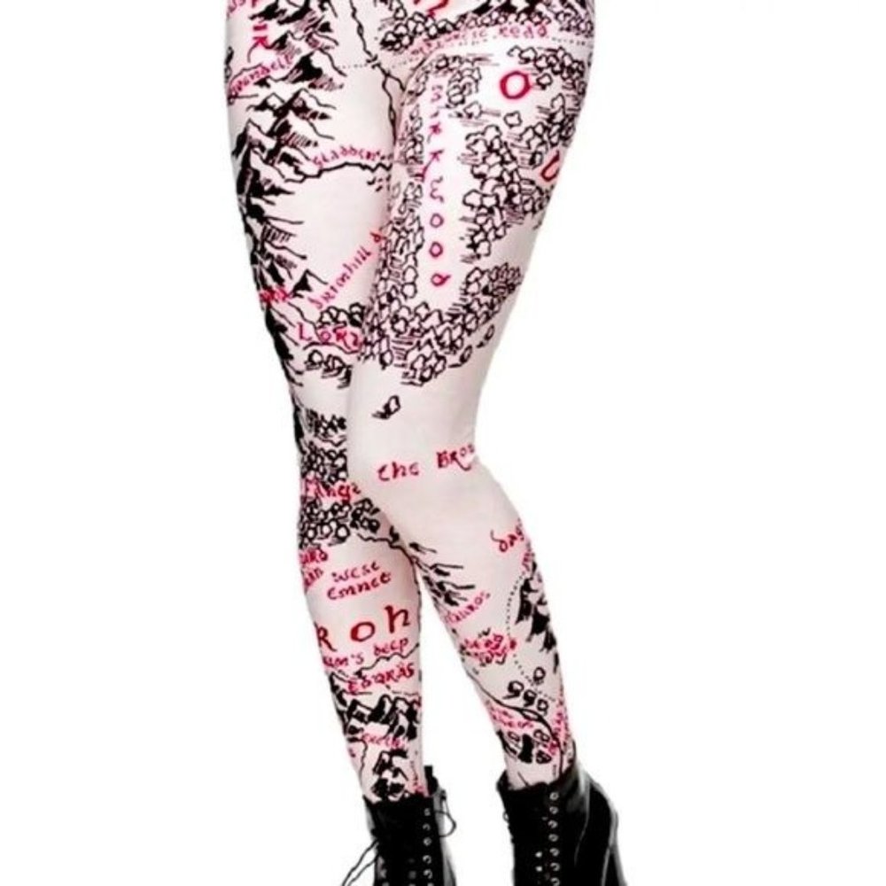 Miz Old World: Ancient Map 3D Illusion Graphic Leggings